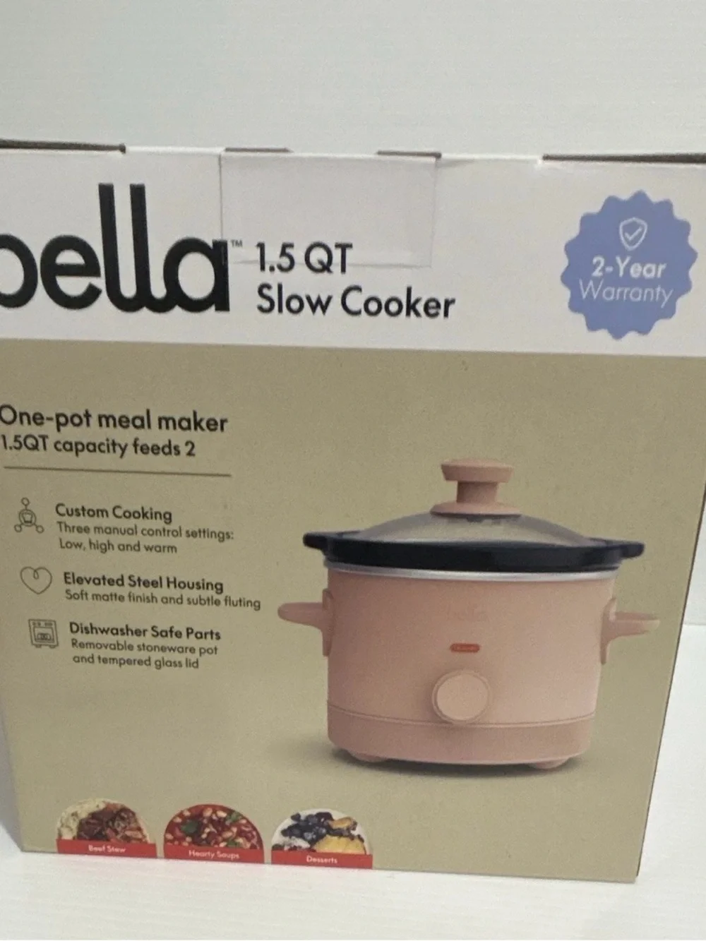 Bella 1.5 Qt Pink Slow Cooker – Compact Countertop Crock Pot